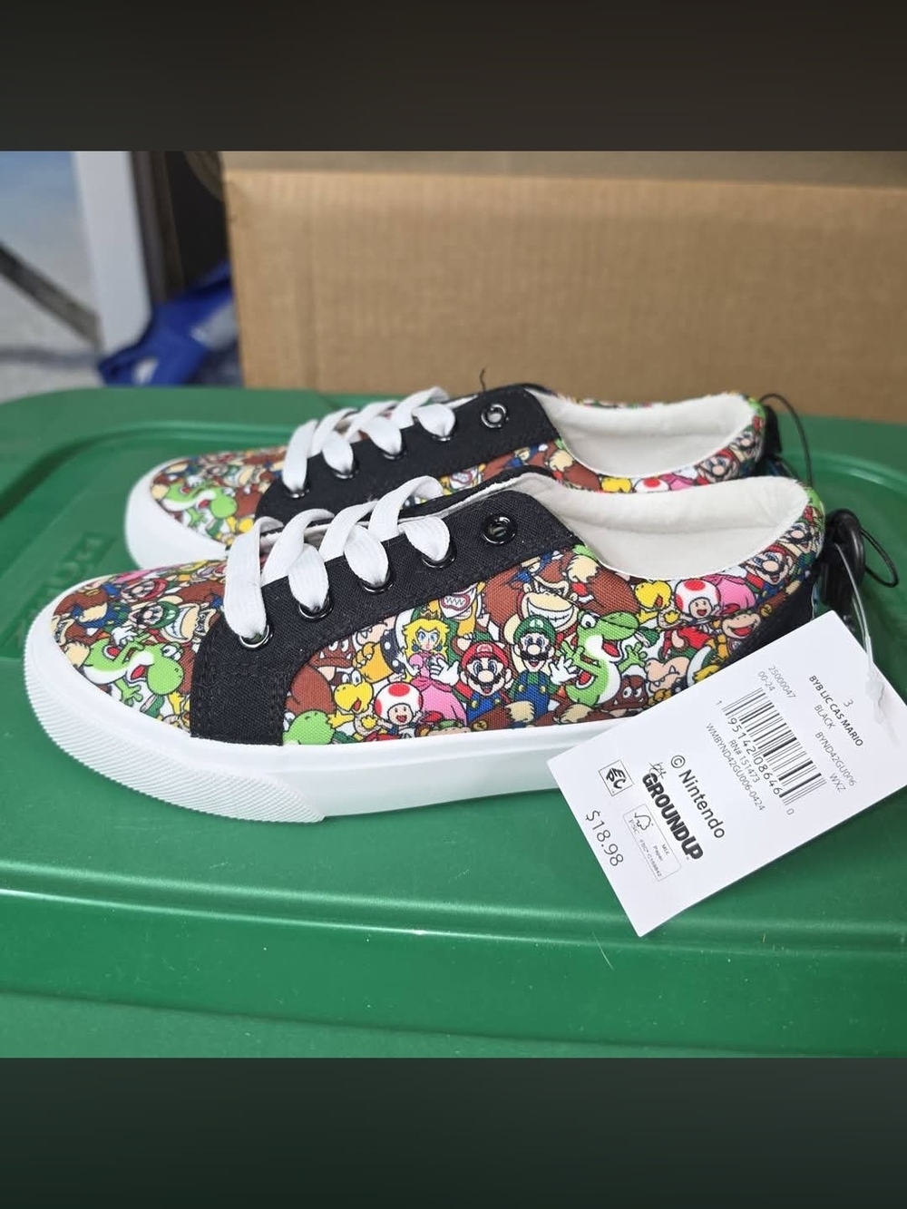 Nintendo Kids Character-Print Low-Top Sneakers - Black & Multi-Color